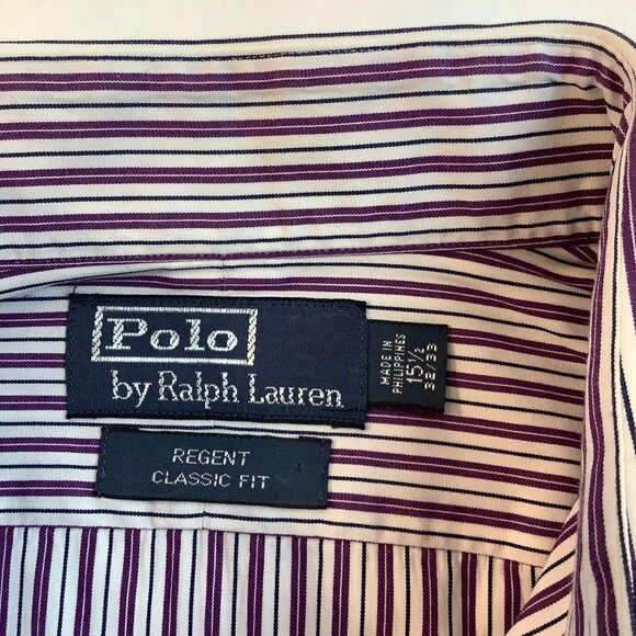 Polo by Ralph Lauren Regent Classic Fit Long Sleeve Shirt Men's Size 15.5-32/33 - Picture 8 of 9